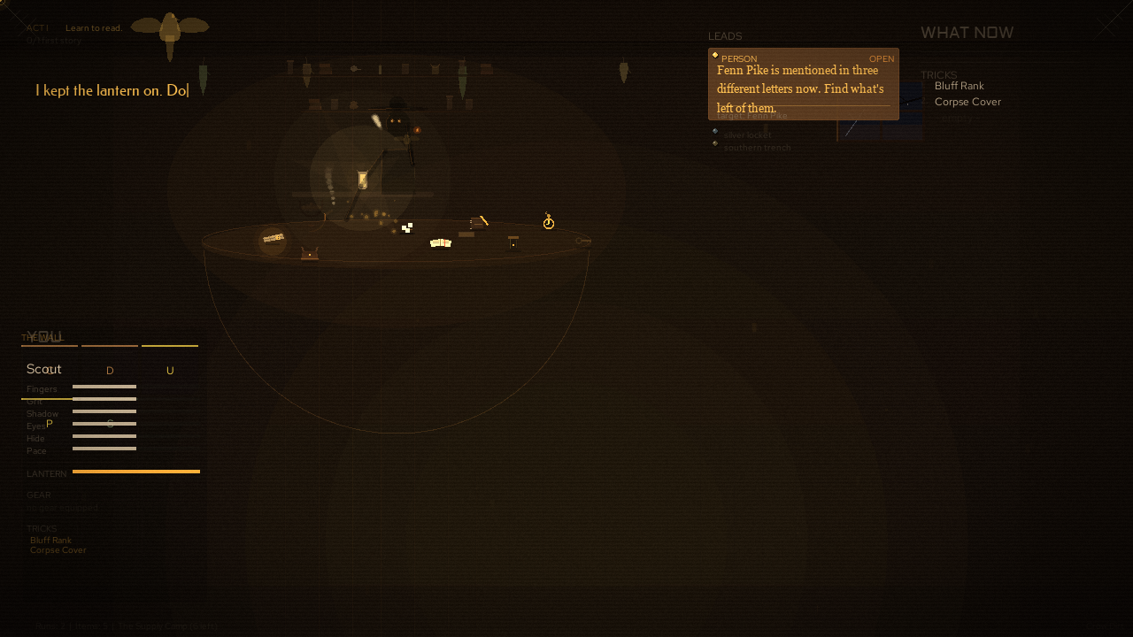 Maggie's den by lantern light